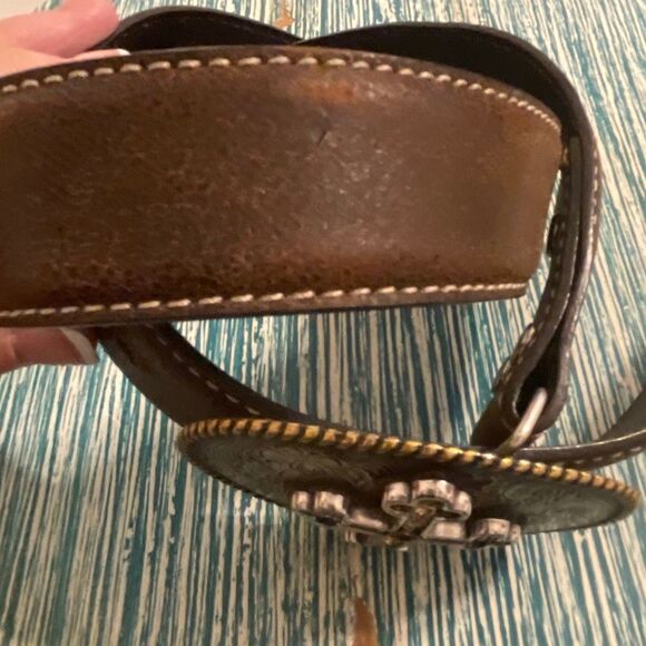 Nocona Men’s Jeweled Cross w/Braided Edges Leather/Silver Western/Cowboy Belt - Picture 8 of 13